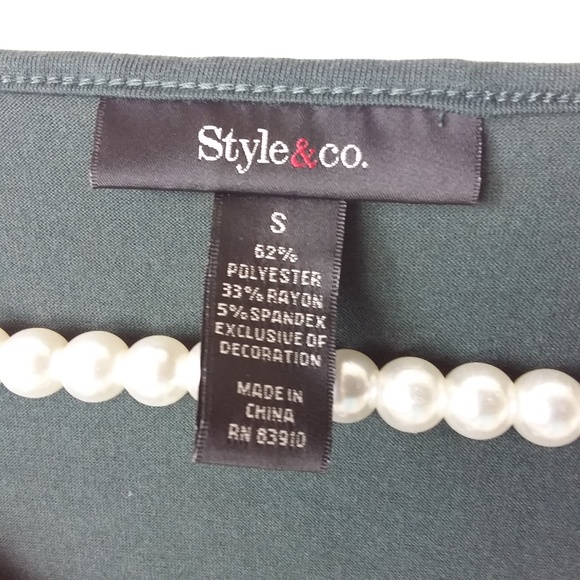 Style & Co Small Green Tunic NWT -5 - Picture 3 of 4